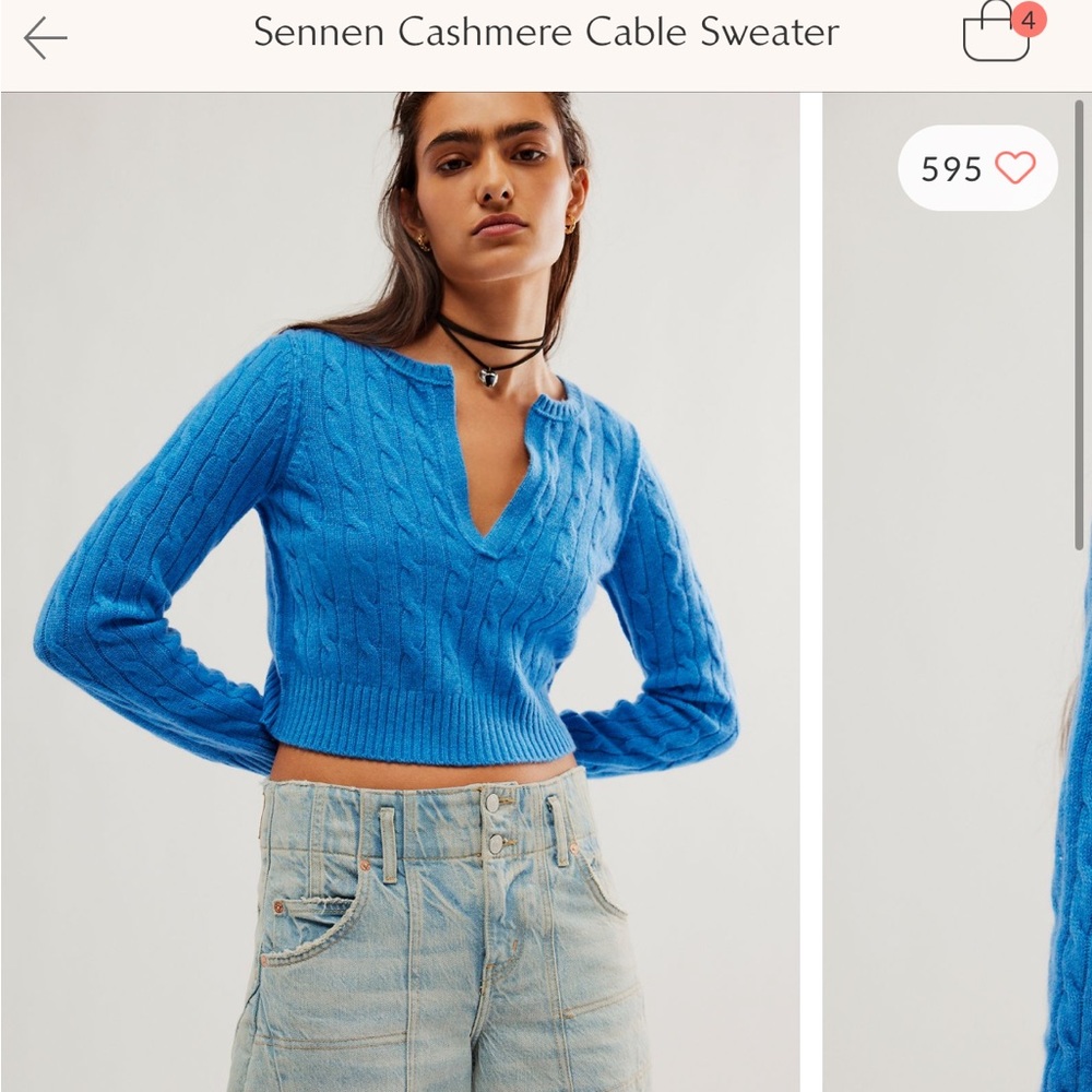 Free people sennen cashmere cable sweater